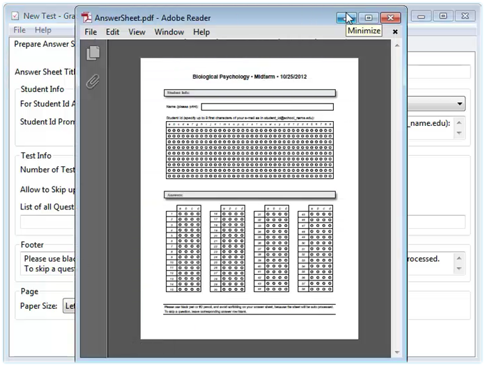 Generated Blank Answer Sheet